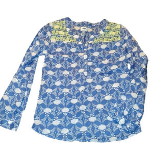 Blue & White Long Sleeve Top Girl's XL